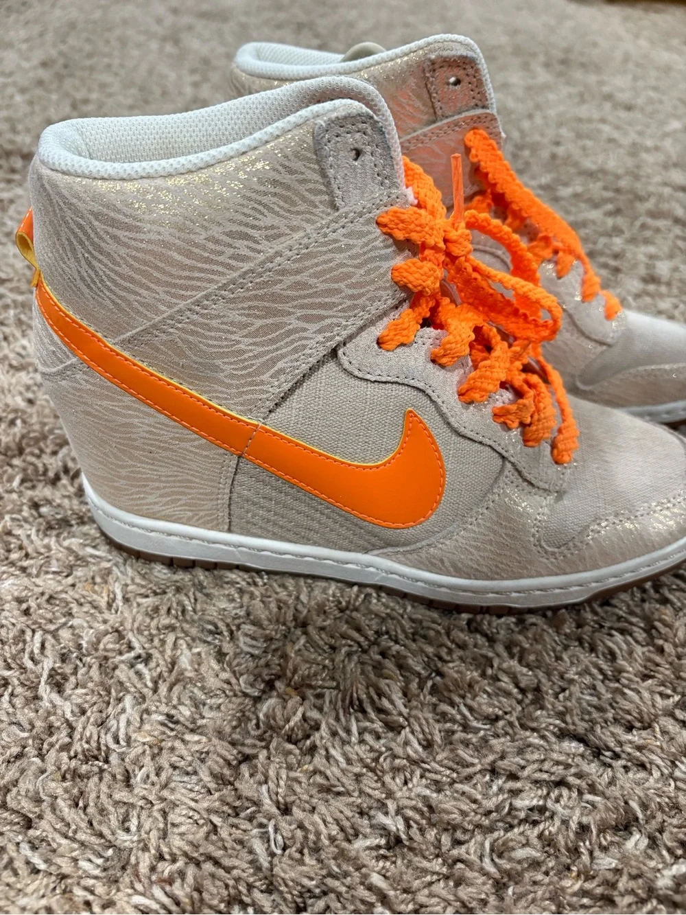 Nike Dunk Sky High w/ Hidden Wedge Orange Metallic Gold 8.5